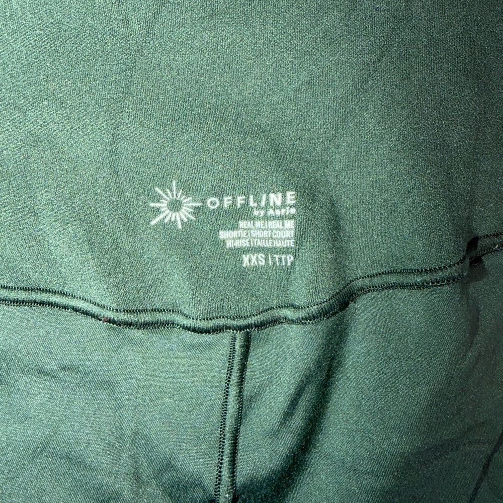 Aerie Offline Real Me Green Smocked 3” High Rise Shortie - Picture 5 of 6